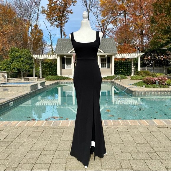 NWT BHLDN Adena Square-Neck Maxi Dress Black - Picture 6 of 9